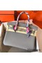 Hermes Birkin 30 Handmade Bag In Pearl Grey Clemence Leather Replica