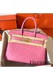 Hermes Birkin 30 Handmade Bag In Pink Ostrich Skin Replica