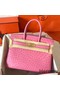 Hermes Birkin 30 Handmade Bag In Pink Ostrich Skin Replica
