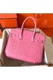 Hermes Birkin 30 Handmade Bag In Pink Ostrich Skin Replica