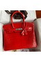 Hermes Birkin 30 Handmade Bag In Red Crocodile Niloticus Shiny Skin Replica