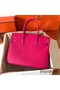 Hermes Birkin 30 Handmade Bag In Rose Red Ostrich Skin Replica