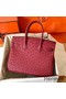 Hermes Birkin 30 Handmade Bag In Ruby Ostrich Skin Replica