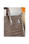 Hermes Birkin 30 Handmade Bag In Taupe Crocodile Niloticus Shiny Replica