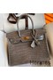 Hermes Birkin 30 Handmade Bag In Taupe Crocodile Niloticus Shiny Skin Replica