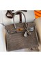 Hermes Birkin 30 Handmade Bag In Taupe Crocodile Niloticus Shiny Skin Replica