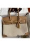 Hermes Birkin 30 Handmade Bag In Toile & Chai Epsom Leather Replica