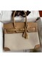 Hermes Birkin 30 Handmade Bag In Toile & Chai Epsom Leather Replica