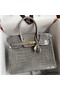 Hermes Birkin 30 Handmade Bag In Tourterelle Crocodile Niloticus Shiny Skin Replica