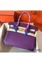 Hermes Birkin 30 Handmade Bag In Ultraviolet Clemence Leather Replica