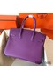 Hermes Birkin 30 Handmade Bag In Ultraviolet Clemence Leather Replica