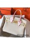Hermes Birkin 30 Handmade Bag In White Clemence Leather Replica