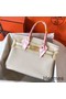 Hermes Birkin 30 Handmade Bag In White Clemence Leather Replica