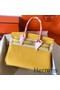 Hermes Birkin 30 Handmade Bag In Yellow Clemence Leather Replica