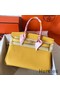 Hermes Birkin 30 Handmade Bag In Yellow Clemence Leather Replica