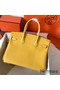 Hermes Birkin 30 Handmade Bag In Yellow Clemence Leather Replica