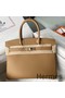 Hermes Birkin 30 Retourne Handmade Bag In Biscuit Swift Leather Replica