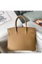 Hermes Birkin 30 Retourne Handmade Bag In Biscuit Swift Leather Replica