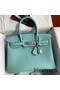 Hermes Birkin 30 Retourne Handmade Bag In Blue Atoll Clemence Leather Replica
