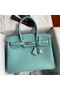 Hermes Birkin 30 Retourne Handmade Bag In Blue Atoll Clemence Leather Replica