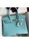 Hermes Birkin 30 Retourne Handmade Bag In Blue Atoll Epsom Calfskin Replica