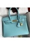 Hermes Birkin 30 Retourne Handmade Bag In Blue Atoll Epsom Calfskin Replica