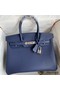 Hermes Birkin 30 Retourne Handmade Bag In Blue Saphir Epsom Calfskin Replica