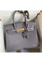 Hermes Birkin 30 Retourne Handmade Bag In Gris Asphalt Ostrich Leather Replica