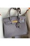 Hermes Birkin 30 Retourne Handmade Bag In Gris Asphalt Ostrich Leather Replica