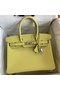Hermes Birkin 30 Retourne Handmade Bag In Lime Epsom Calfskin Replica