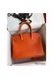 Hermes Birkin 30 Retourne Handmade Bag In Orange Ostrich Leather Replica