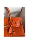 Hermes Birkin 30 Retourne Handmade Bag In Orange Ostrich Leather Replica