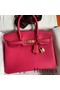 Hermes Birkin 30 Retourne Handmade Bag In Rose Red Clemence Leather Replica