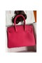 Hermes Birkin 30 Retourne Handmade Bag In Rose Red Clemence Leather Replica