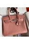 Hermes Birkin 30 Retourne Handmade Bag In Terre Cuite Ostrich Leather Replica