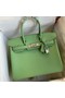 Hermes Birkin 30 Retourne Handmade Bag In Vert Criquet Epsom Calfskin Replica