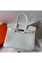 Hermes Birkin 30 Retourne Handmade Bag In White Clemence Leather Replica