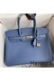 Hermes Birkin 30 Retourne Handmade Bag in Blue Agate Epsom Calfskin Replica