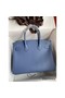 Hermes Birkin 30 Retourne Handmade Bag in Blue Agate Epsom Calfskin Replica