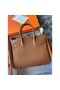 Hermes Birkin 30 Retourne Handmade Bag in Gold Togo Leather Replica