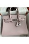 Hermes Birkin 30 Retourne Handmade Bag in Mauve Pale Clemence Leather Replica