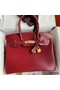 Hermes Birkin 30 Retourne Handmade Bag in Rouge H Box Calfskin Replica