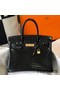 Hermes Birkin 30cm Bag In Black Embossed Crocodile Leather Replica