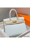 Hermes Birkin 30cm Bag In Blue Brume Clemence Leather GHW Replica