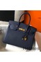 Hermes Birkin 30cm Bag In Dark Blue Clemence Leather GHW Replica