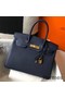 Hermes Birkin 30cm Bag In Dark Blue Clemence Leather GHW Replica