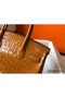 Hermes Birkin 30cm Bag In Gold Embossed Crocodile Leather Replica