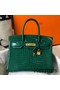 Hermes Birkin 30cm Bag In Green Embossed Crocodile Leather Replica