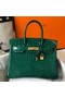 Hermes Birkin 30cm Bag In Green Embossed Crocodile Leather Replica