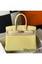 Hermes Birkin 30cm Bag In Jaune Poussin Clemence Leather GHW Replica
